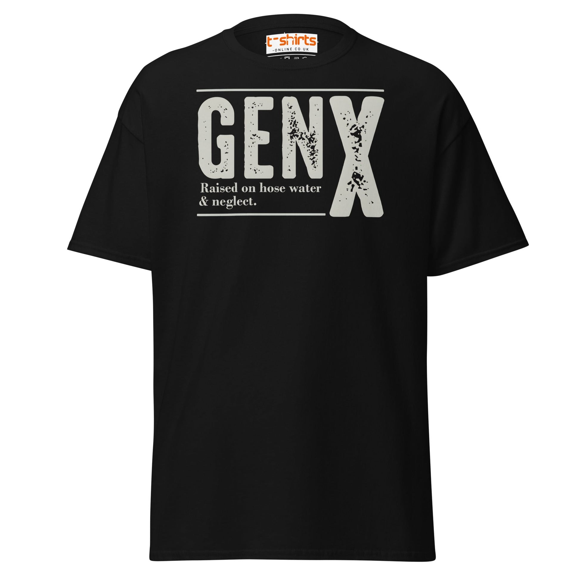 Gen X T-Shirt | Raised on Hose Water & Neglect Tee - Black - T-Shirts Online