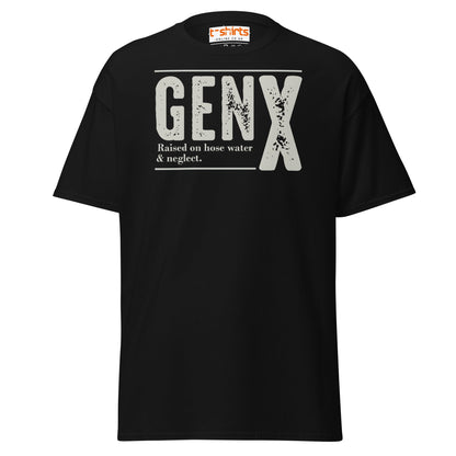Gen X T-Shirt | Raised on Hose Water & Neglect Tee - Black - T-Shirts Online