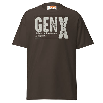 Gen X T-Shirt | Raised on Hose Water & Neglect Tee - Dark Chocolate - T-Shirts Online