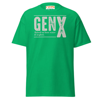 Gen X T-Shirt | Raised on Hose Water & Neglect Tee - Irish Green - T-Shirts Online