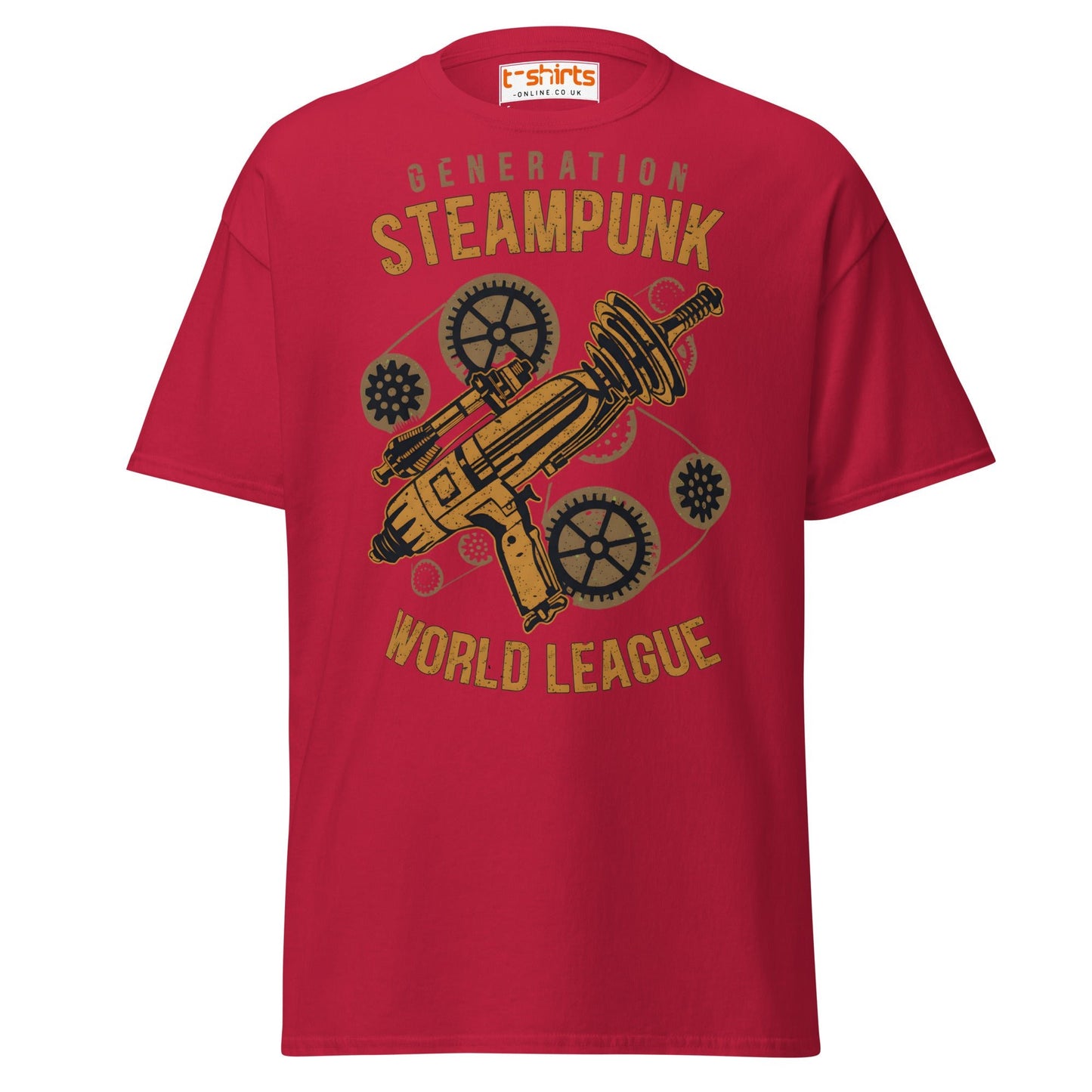 Generation Steampunk T-Shirt | Retro Gearhead Tee - Cardinal - T-Shirts Online