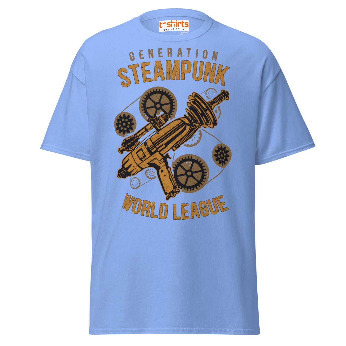 Generation Steampunk T-Shirt | Retro Gearhead Tee - Carolina Blue - T-Shirts Online