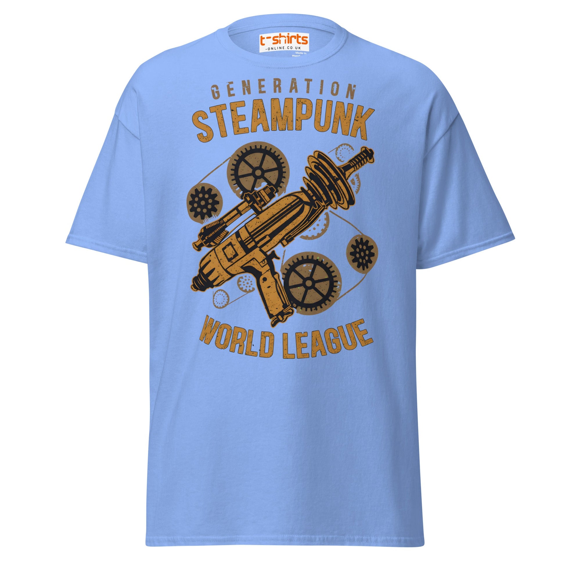 Generation Steampunk T-Shirt | Retro Gearhead Tee - Carolina Blue - T-Shirts Online