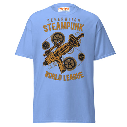 Generation Steampunk T-Shirt | Retro Gearhead Tee - Carolina Blue - T-Shirts Online