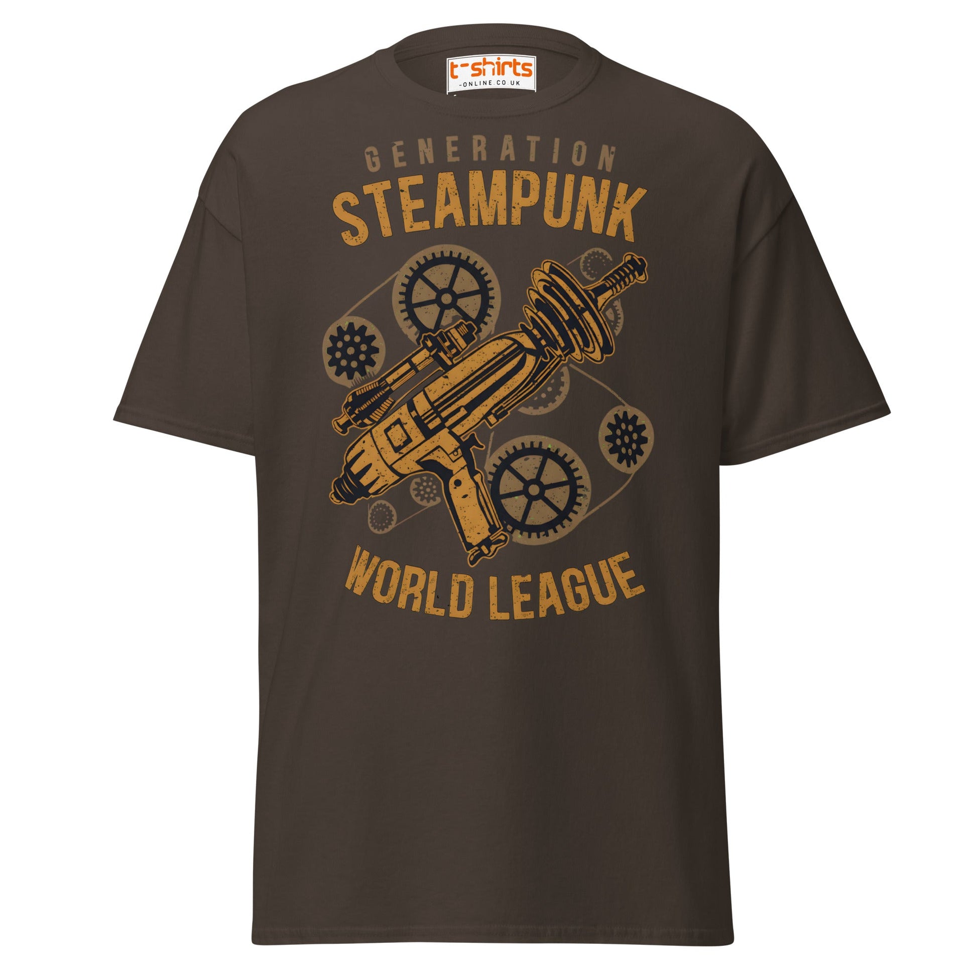 Generation Steampunk T-Shirt | Retro Gearhead Tee - Dark Chocolate - T-Shirts Online