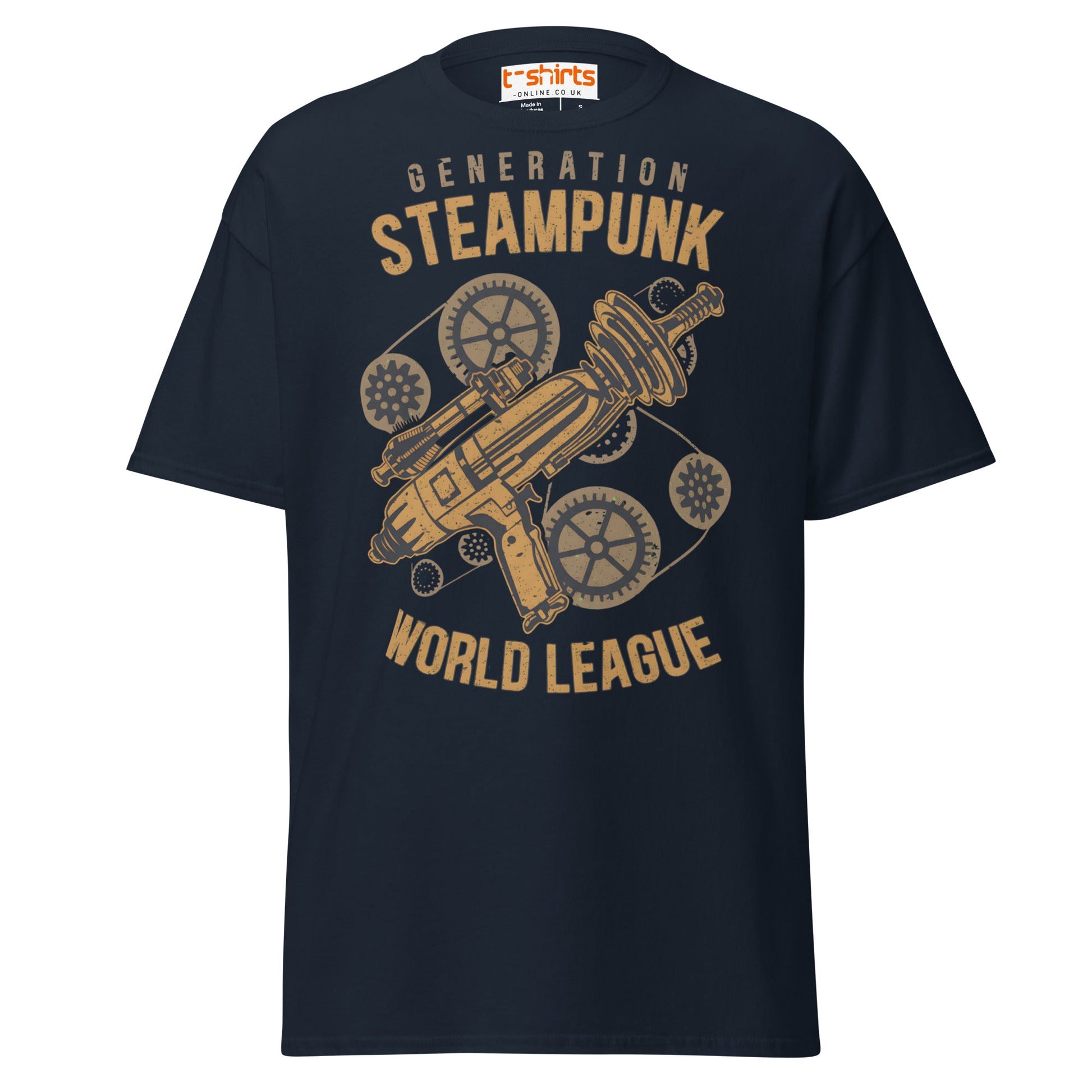 Generation Steampunk T-Shirt | Retro Gearhead Tee - Navy - T-Shirts Online