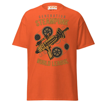 Generation Steampunk T-Shirt | Retro Gearhead Tee - Orange - T-Shirts Online