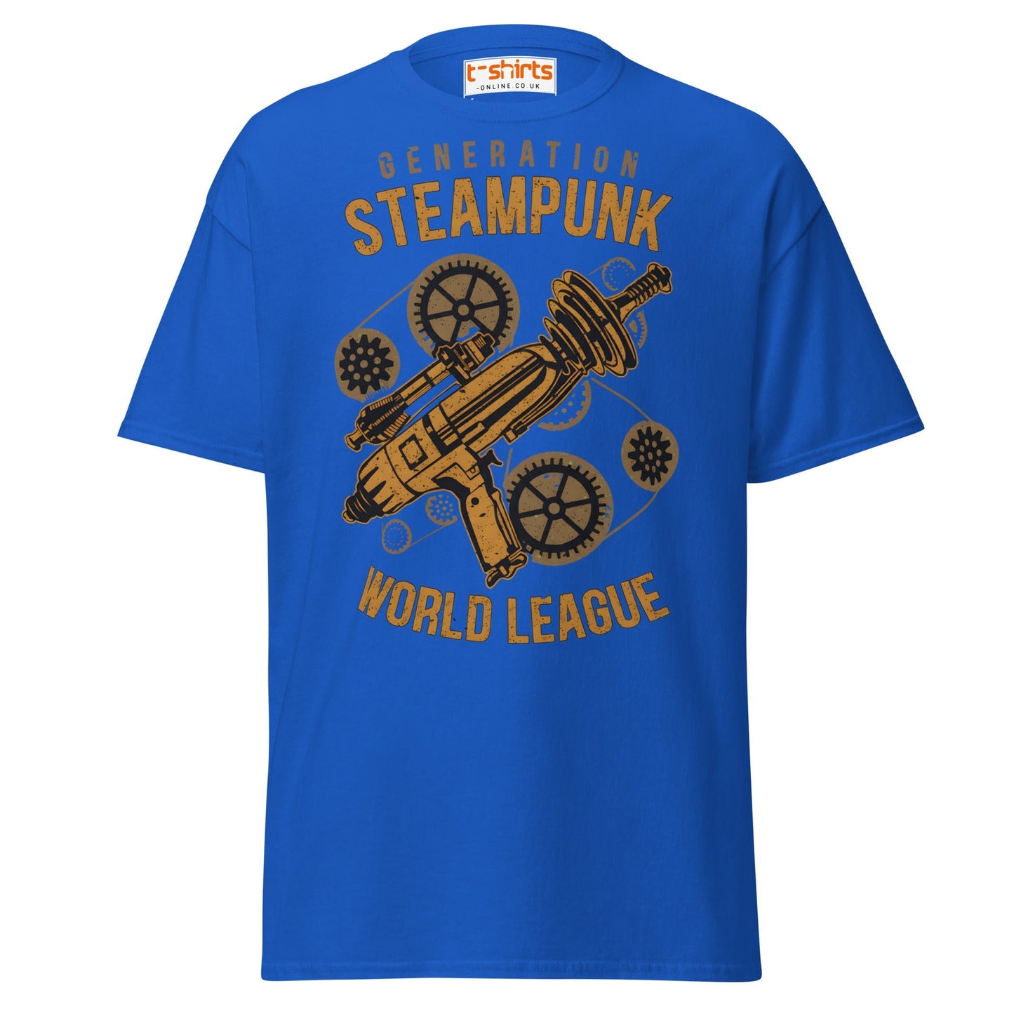 Generation Steampunk T-Shirt | Retro Gearhead Tee - Royal - T-Shirts Online