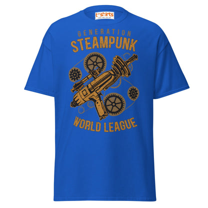 Generation Steampunk T-Shirt | Retro Gearhead Tee - Royal - T-Shirts Online