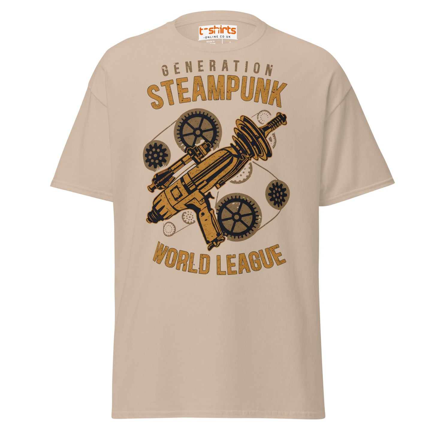 Generation Steampunk T-Shirt | Retro Gearhead Tee - Sand - T-Shirts Online
