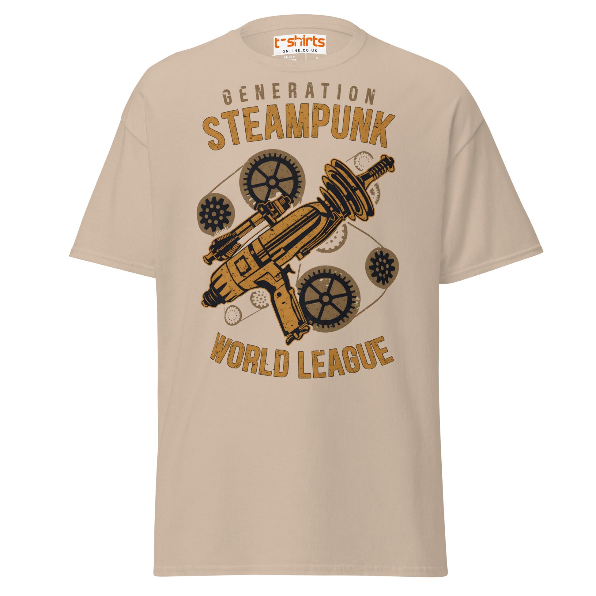 Generation Steampunk T-Shirt | Retro Gearhead Tee - Sand - T-Shirts Online