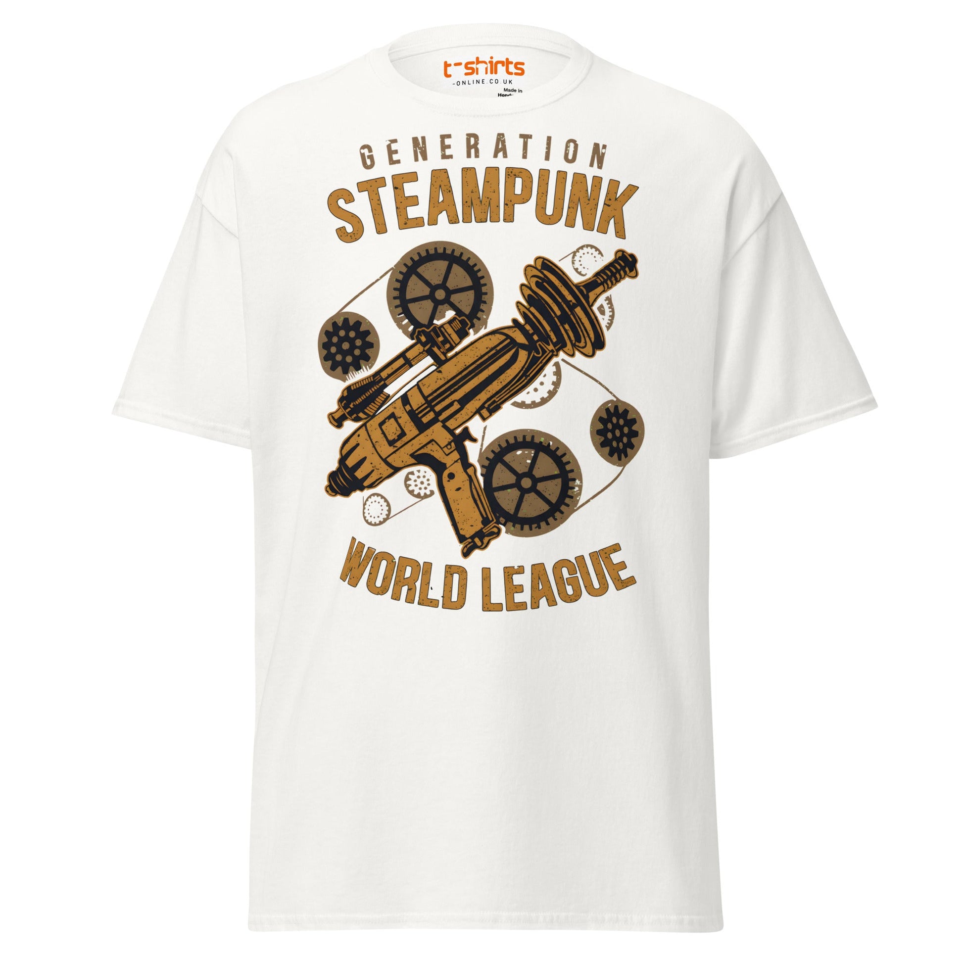 Generation Steampunk T-Shirt | Retro Gearhead Tee - White - T-Shirts Online