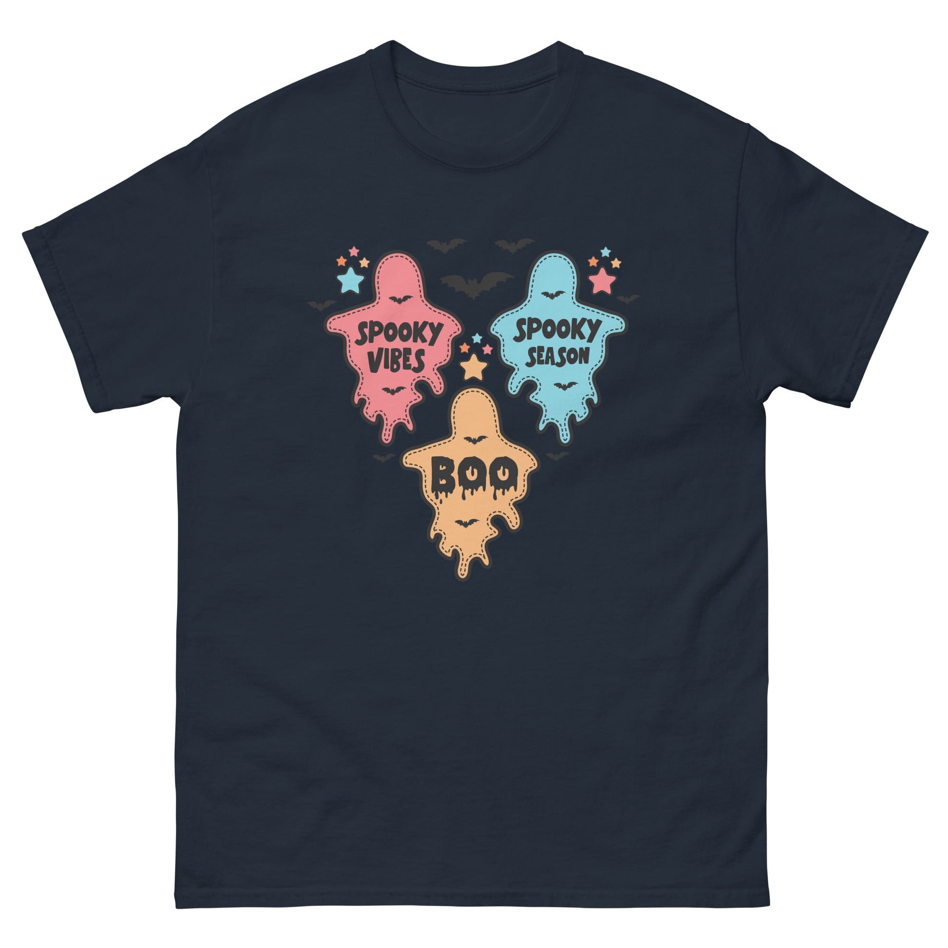 Ghost Halloween | Unisex Halloween T Shirt - Navy - T-Shirts Online