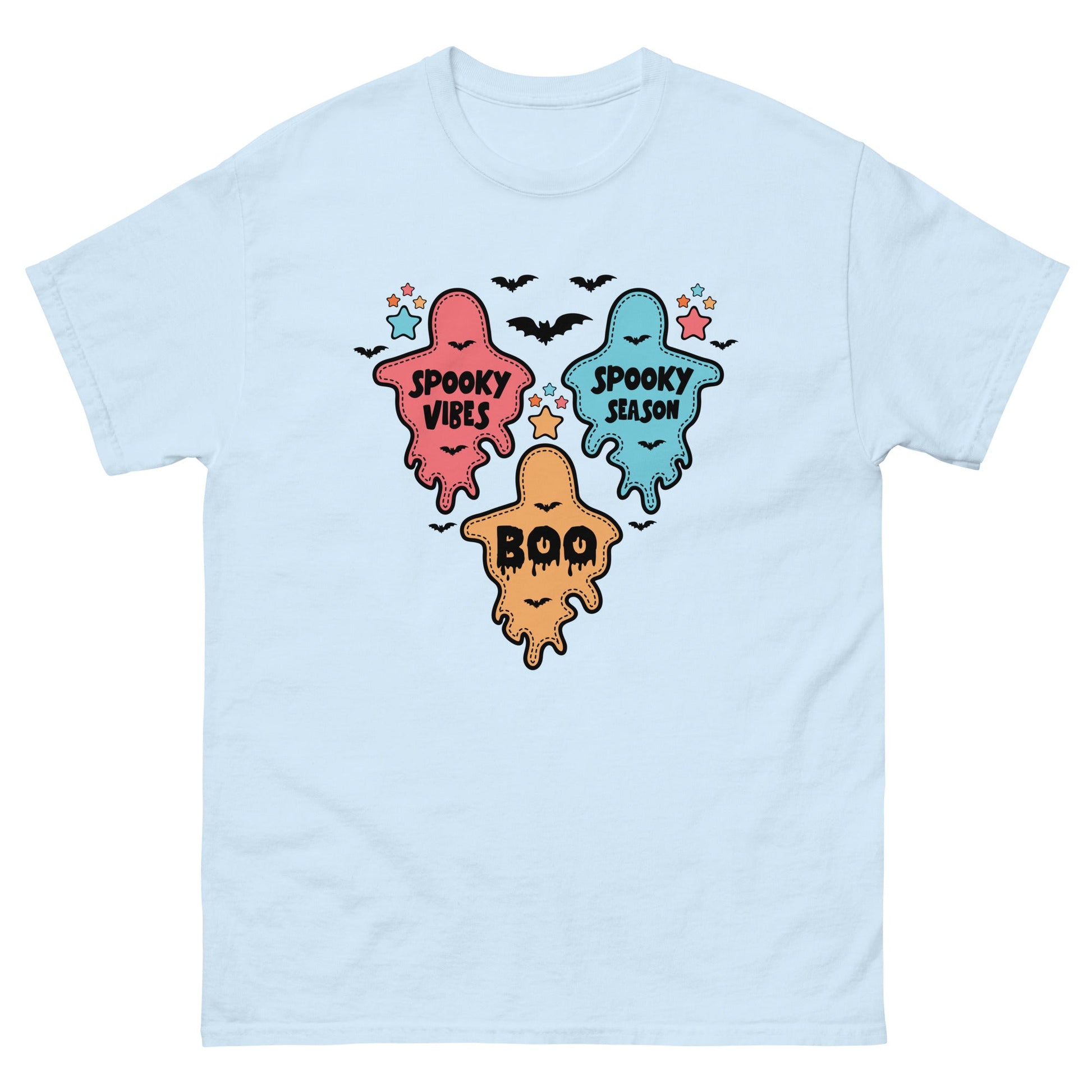 Ghost Halloween | Unisex Halloween T Shirt - Light Blue - T-Shirts Online