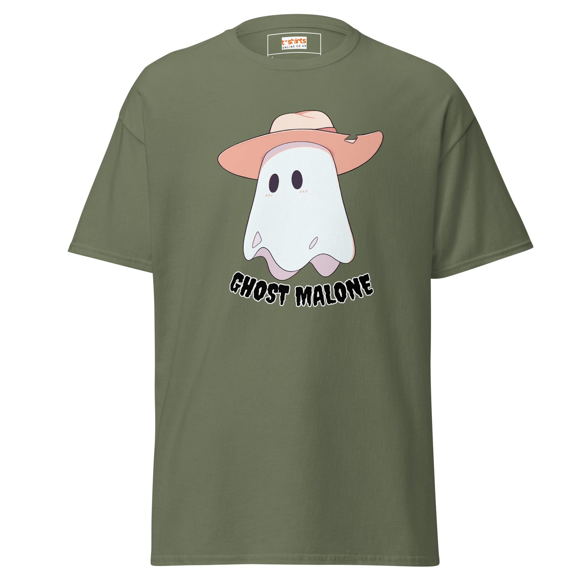 Ghost Malone T-Shirt | Halloween Music Tee - Military Green - T-Shirts Online