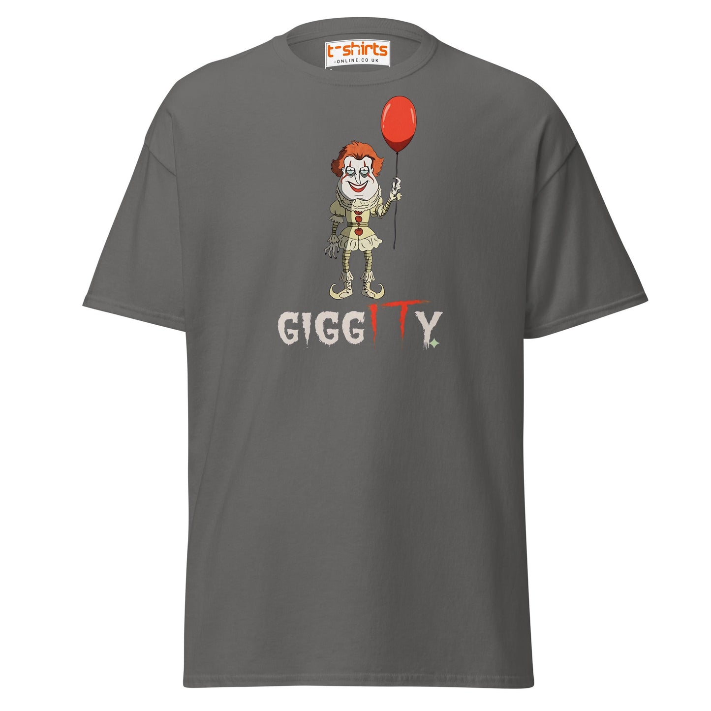 Giggity Clown T-Shirt | Funny Horror Parody Tee - Charcoal - T-Shirts Online
