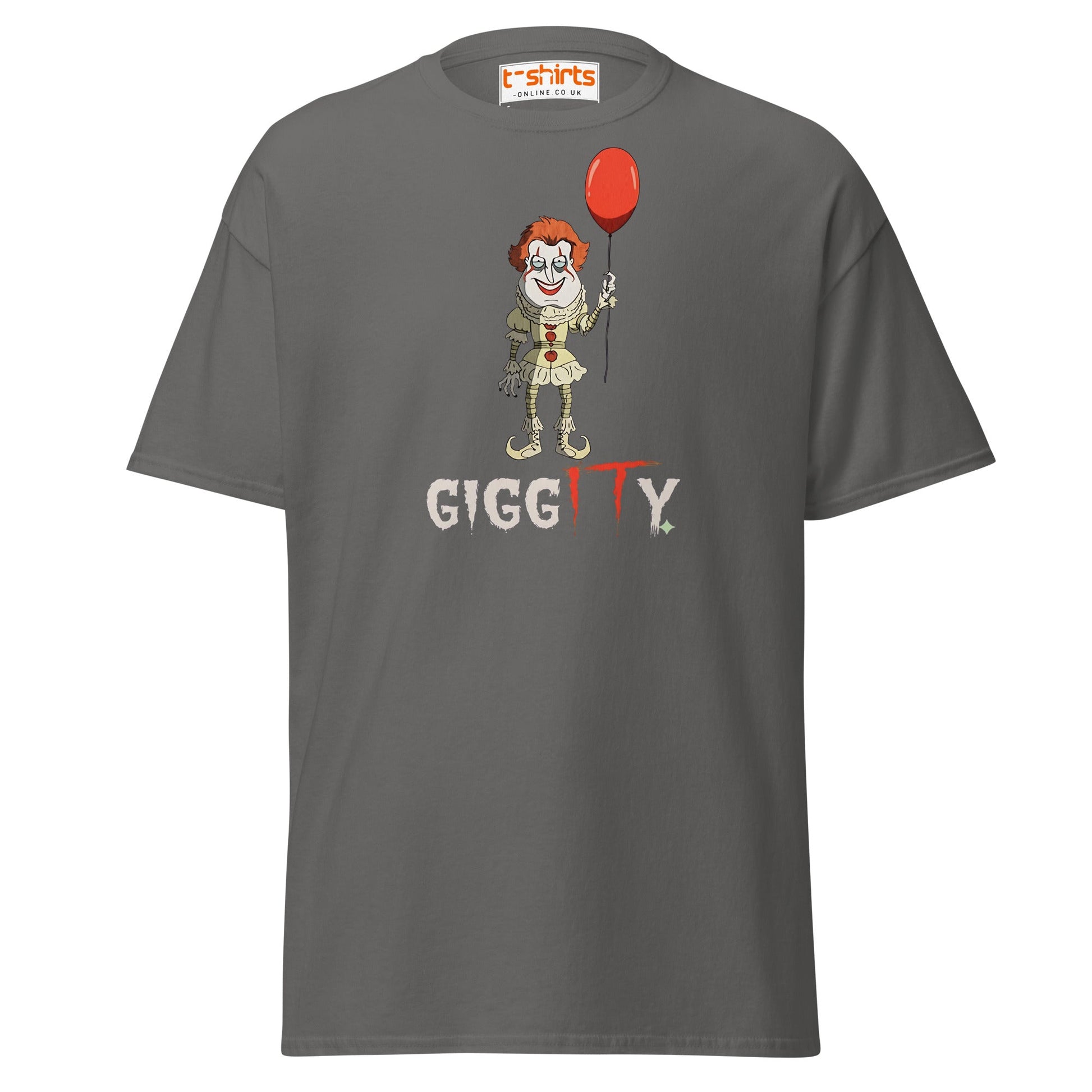 Giggity Clown T-Shirt | Funny Horror Parody Tee - Charcoal - T-Shirts Online