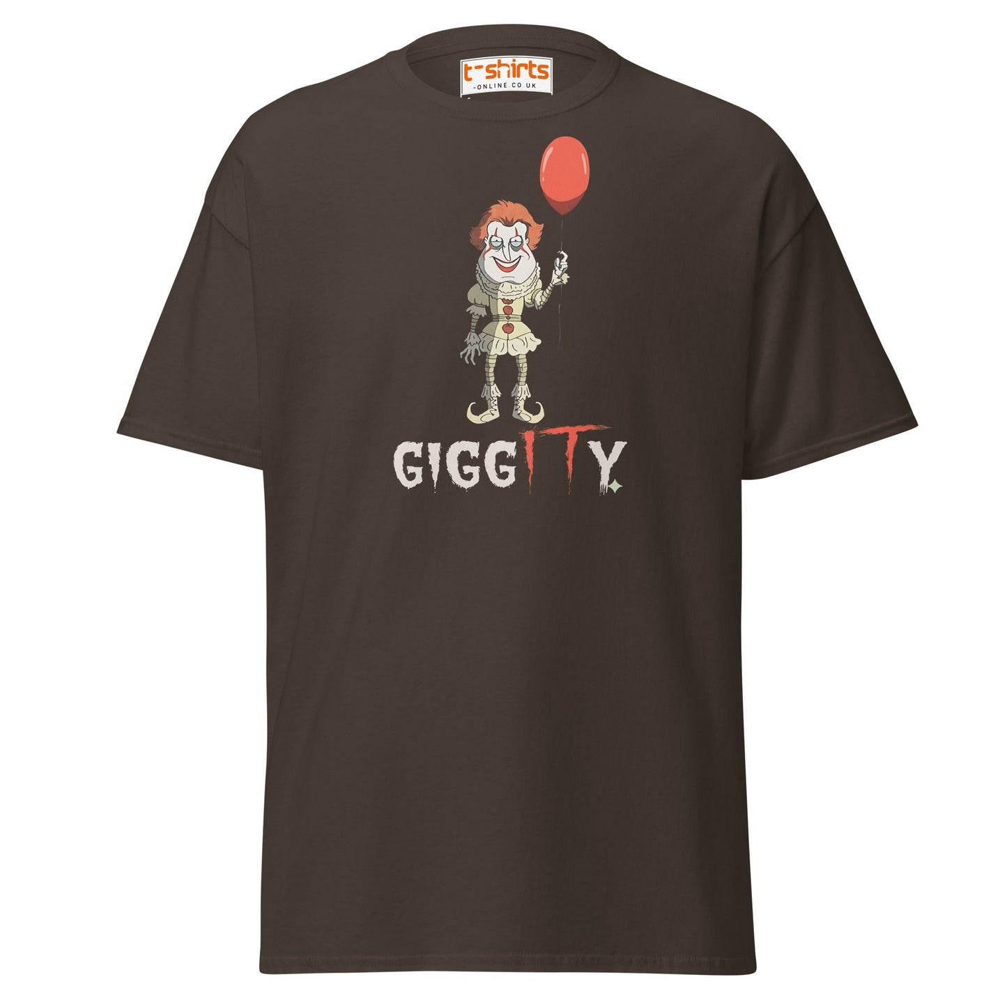 Giggity Clown T-Shirt | Funny Horror Parody Tee - Dark Chocolate - T-Shirts Online