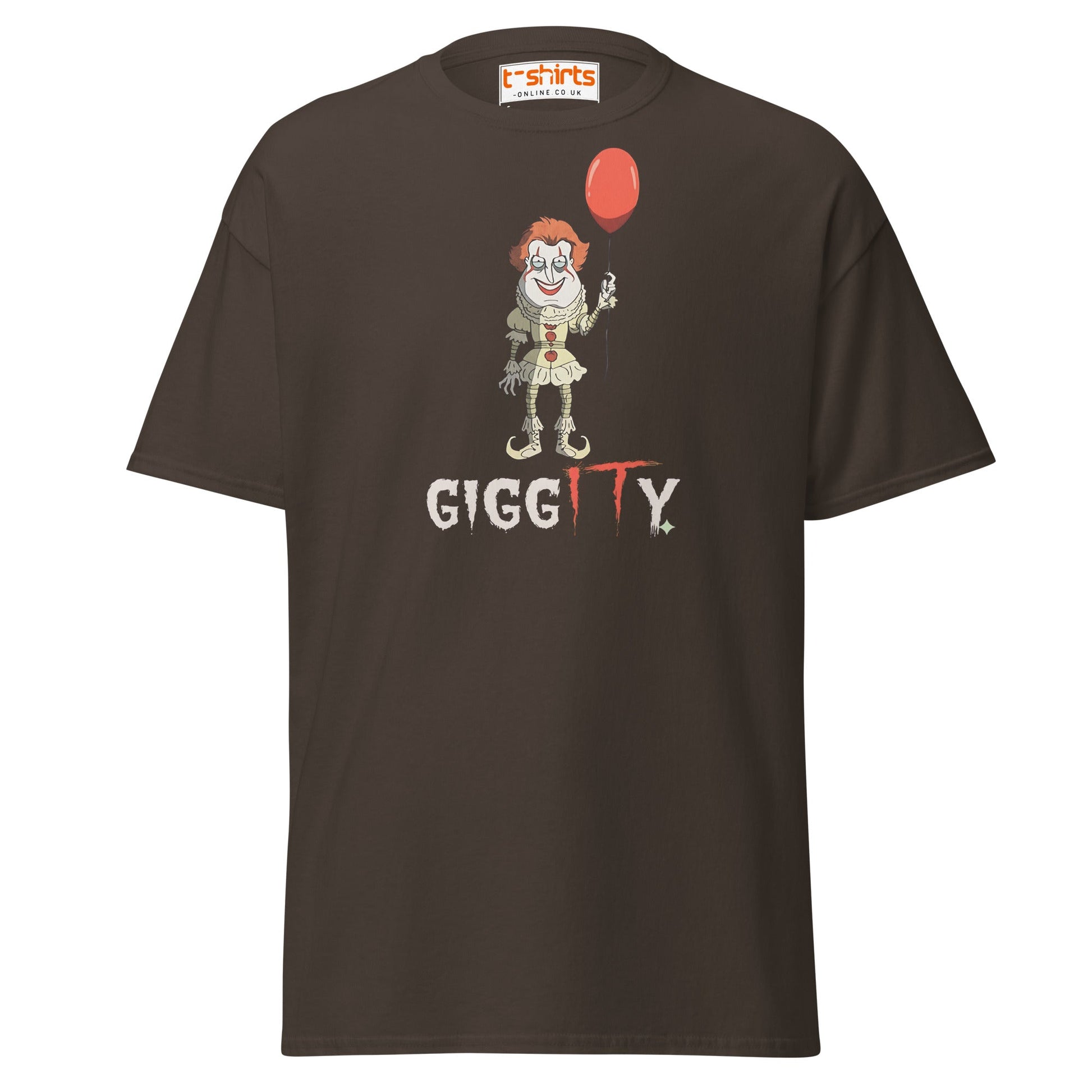Giggity Clown T-Shirt | Funny Horror Parody Tee - Dark Chocolate - T-Shirts Online