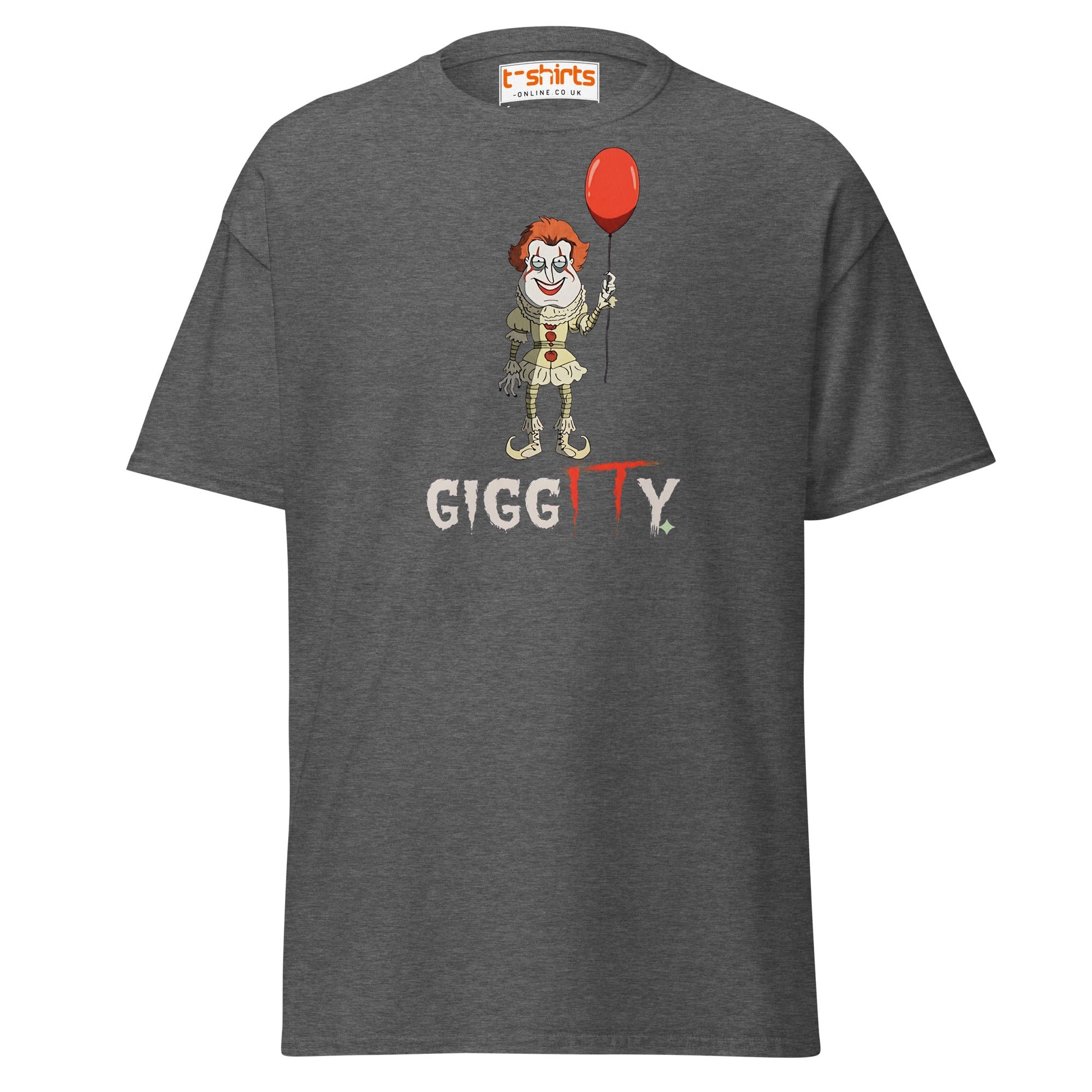 Giggity Clown T-Shirt | Funny Horror Parody Tee - Dark Heather - T-Shirts Online