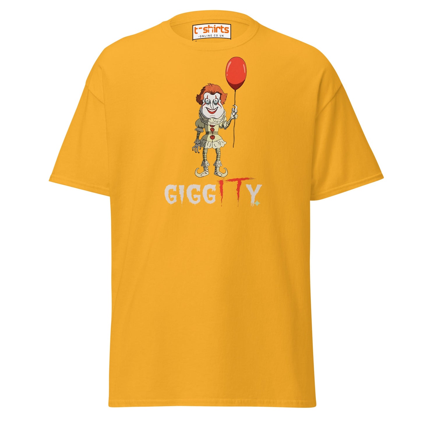 Giggity Clown T-Shirt | Funny Horror Parody Tee - Gold - T-Shirts Online