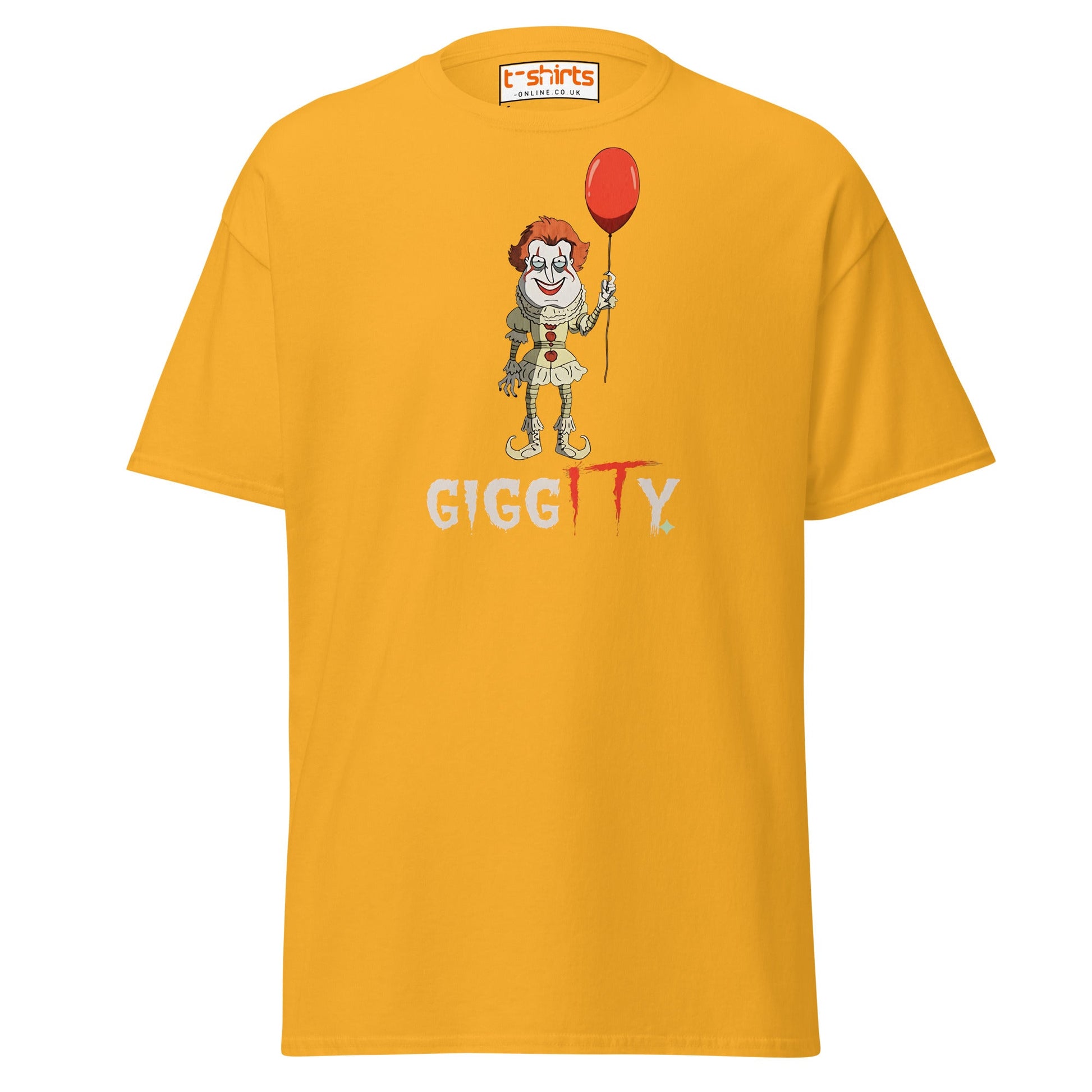 Giggity Clown T-Shirt | Funny Horror Parody Tee - Gold - T-Shirts Online