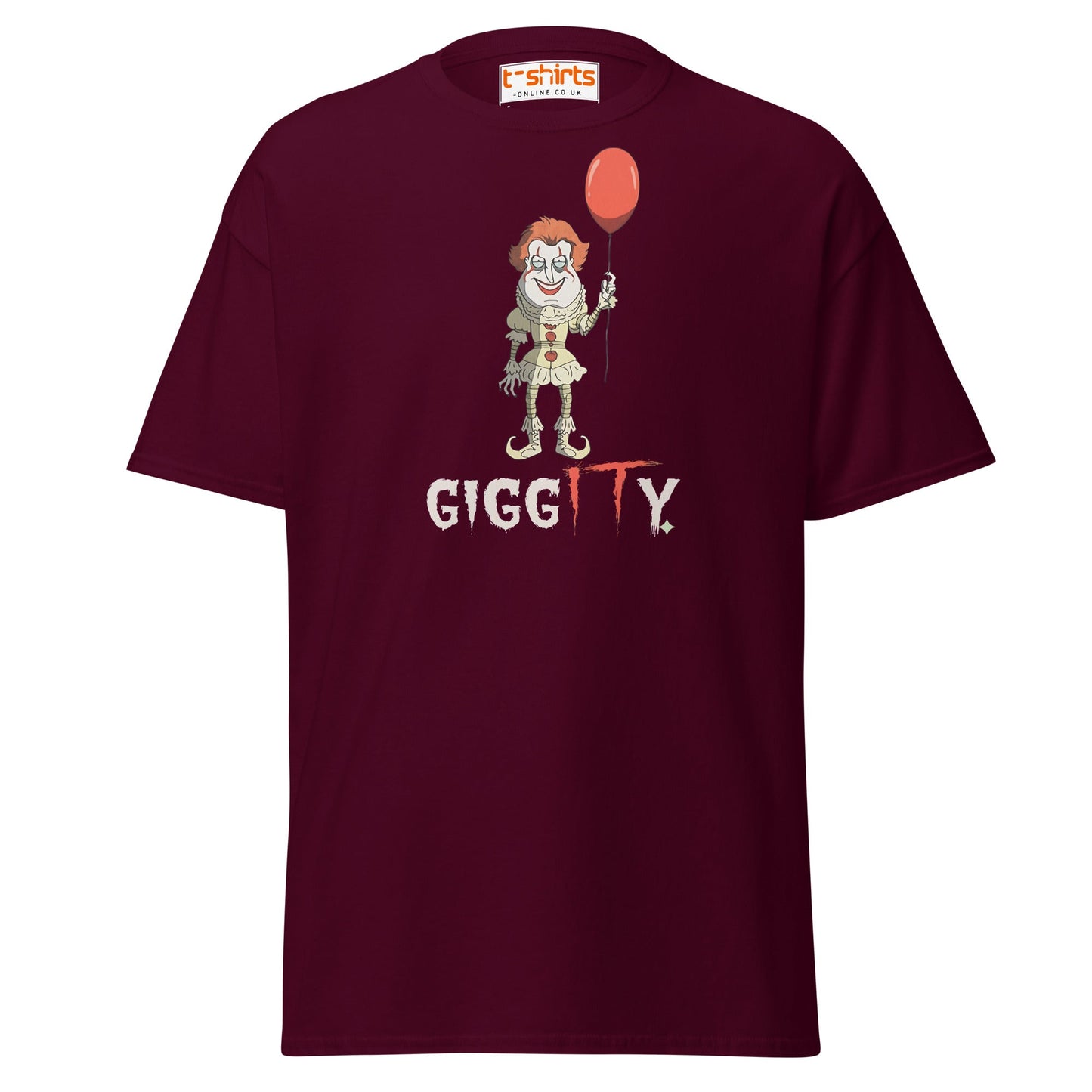 Giggity Clown T-Shirt | Funny Horror Parody Tee - Maroon - T-Shirts Online