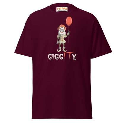 Giggity Clown T-Shirt | Funny Horror Parody Tee - Maroon - T-Shirts Online