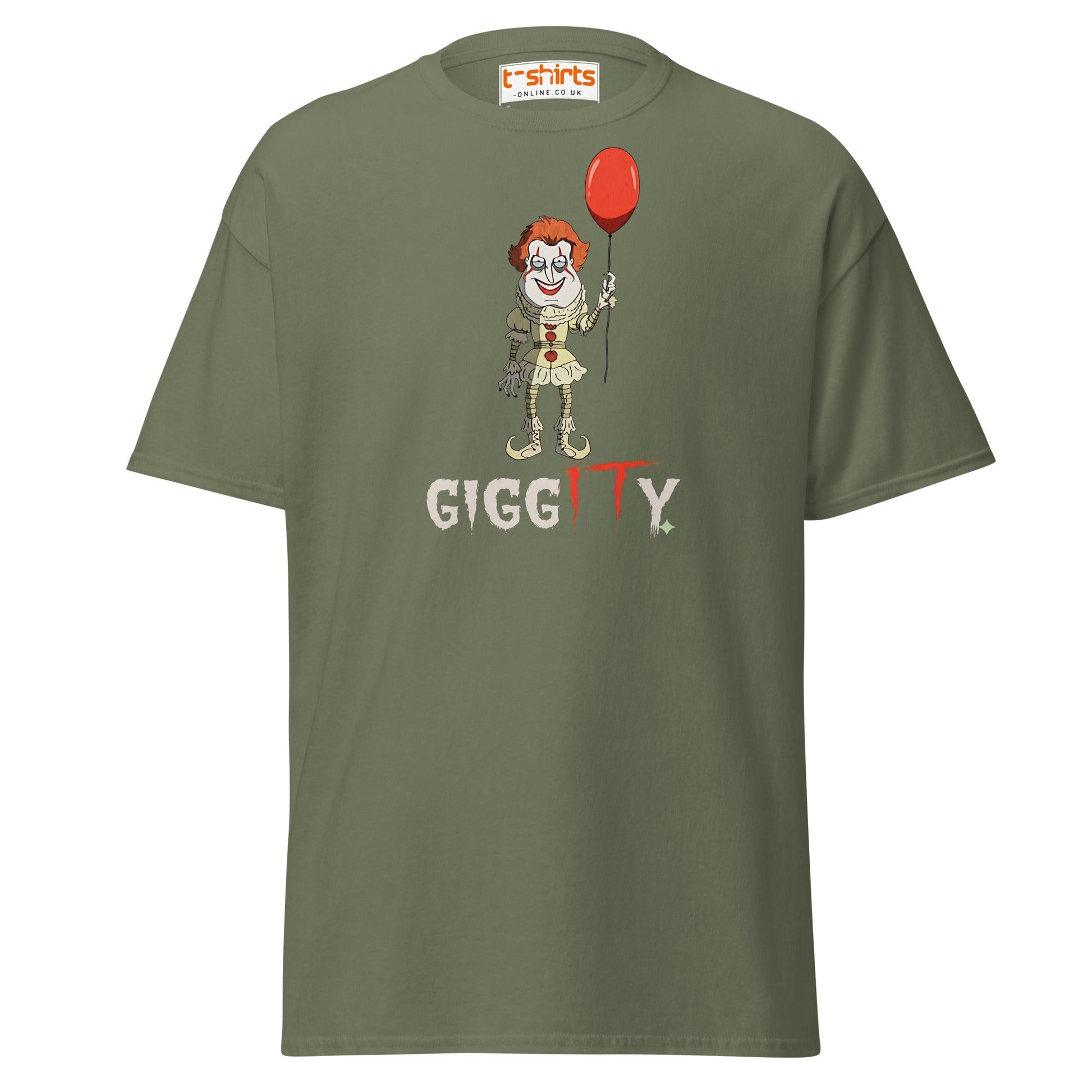 Giggity Clown T-Shirt | Funny Horror Parody Tee - Military Green - T-Shirts Online