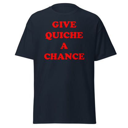 Give Quiche a Chance T-Shirt | Red Dwarf Rimmer Cosplay Tee - Navy - T-Shirts Online