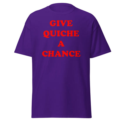 Give Quiche a Chance T-Shirt | Red Dwarf Rimmer Cosplay Tee - Purple - T-Shirts Online