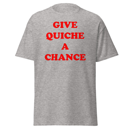 Give Quiche a Chance T-Shirt | Red Dwarf Rimmer Cosplay Tee - Sport Grey - T-Shirts Online