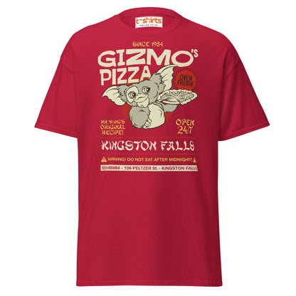 Gizmo’s Pizza T-Shirt | Funny Retro Parody Tee - Cardinal - T-Shirts Online