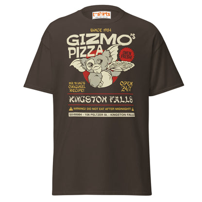 Gizmo’s Pizza T-Shirt | Funny Retro Parody Tee - Dark Chocolate - T-Shirts Online