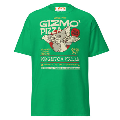 Gizmo’s Pizza T-Shirt | Funny Retro Parody Tee - Irish Green - T-Shirts Online