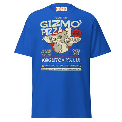 Gizmo’s Pizza T-Shirt | Funny Retro Parody Tee - Royal - T-Shirts Online