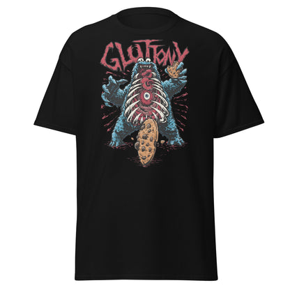 Gluttony Cookie Monster T-Shirt - Funny Horror Parody - Black - T-Shirts Online