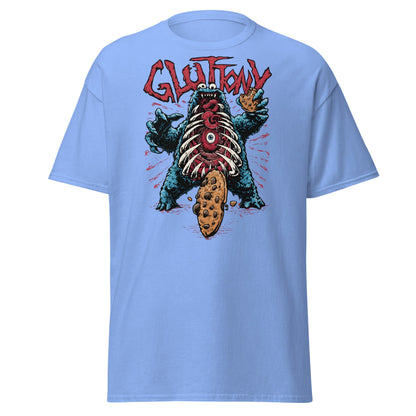 Gluttony Cookie Monster T-Shirt - Funny Horror Parody - Carolina Blue - T-Shirts Online