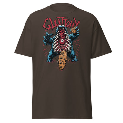 Gluttony Cookie Monster T-Shirt - Funny Horror Parody - Dark Chocolate - T-Shirts Online