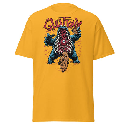 Gluttony Cookie Monster T-Shirt - Funny Horror Parody - Gold - T-Shirts Online