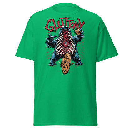 Gluttony Cookie Monster T-Shirt - Funny Horror Parody - Irish Green - T-Shirts Online