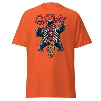 Gluttony Cookie Monster T-Shirt - Funny Horror Parody - Orange - T-Shirts Online