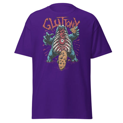 Gluttony Cookie Monster T-Shirt - Funny Horror Parody - Purple - T-Shirts Online