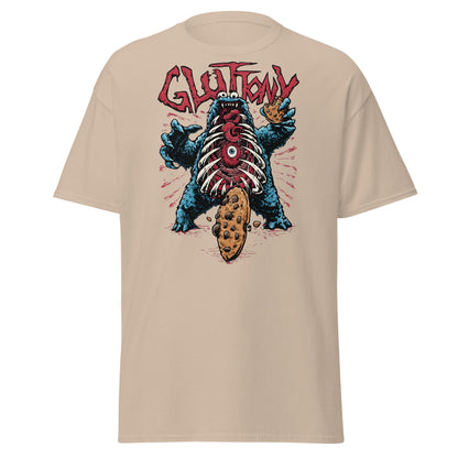 Gluttony Cookie Monster T-Shirt - Funny Horror Parody - Sand - T-Shirts Online