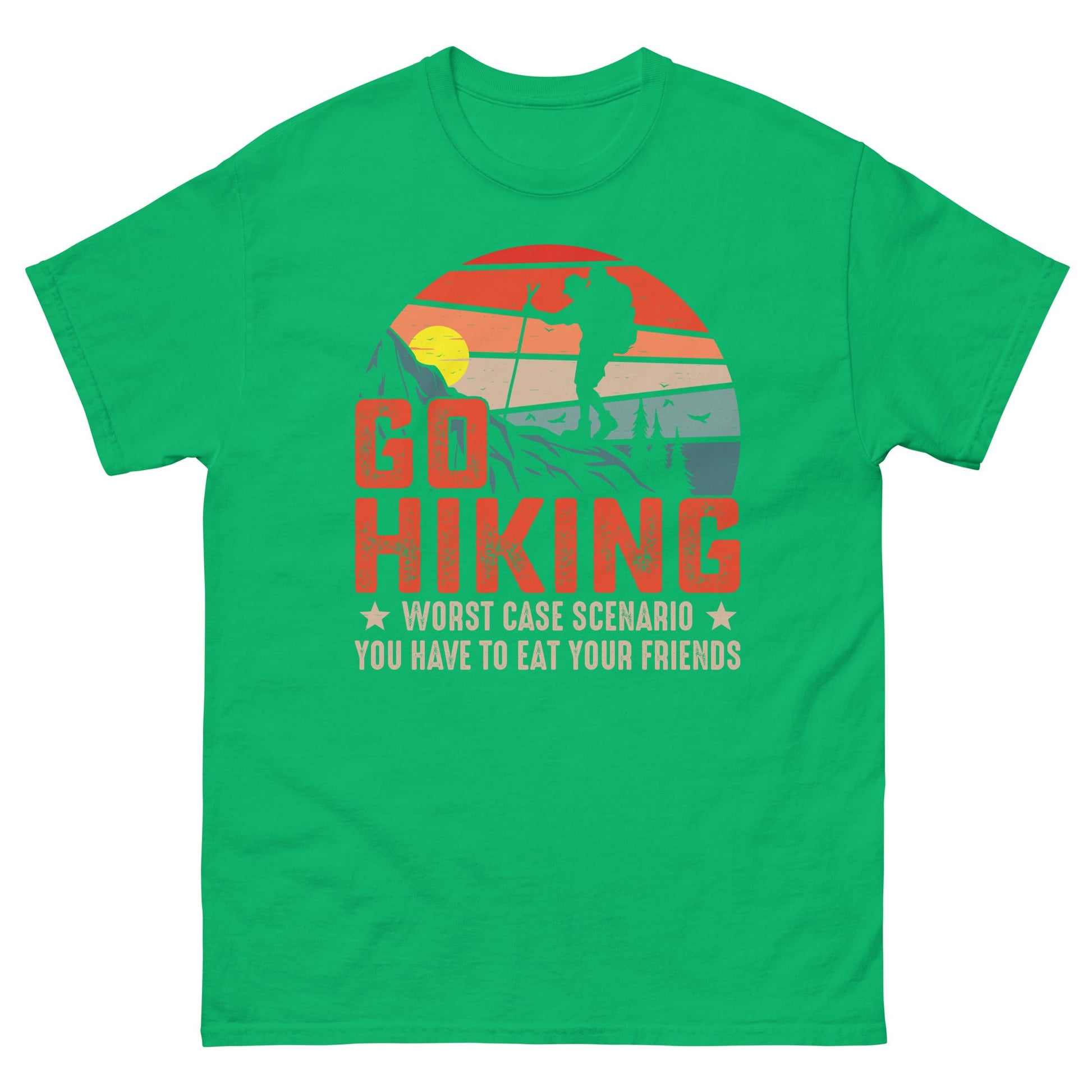 Go Hiking | Camping T-Shirt - Irish Green - T-Shirts Online