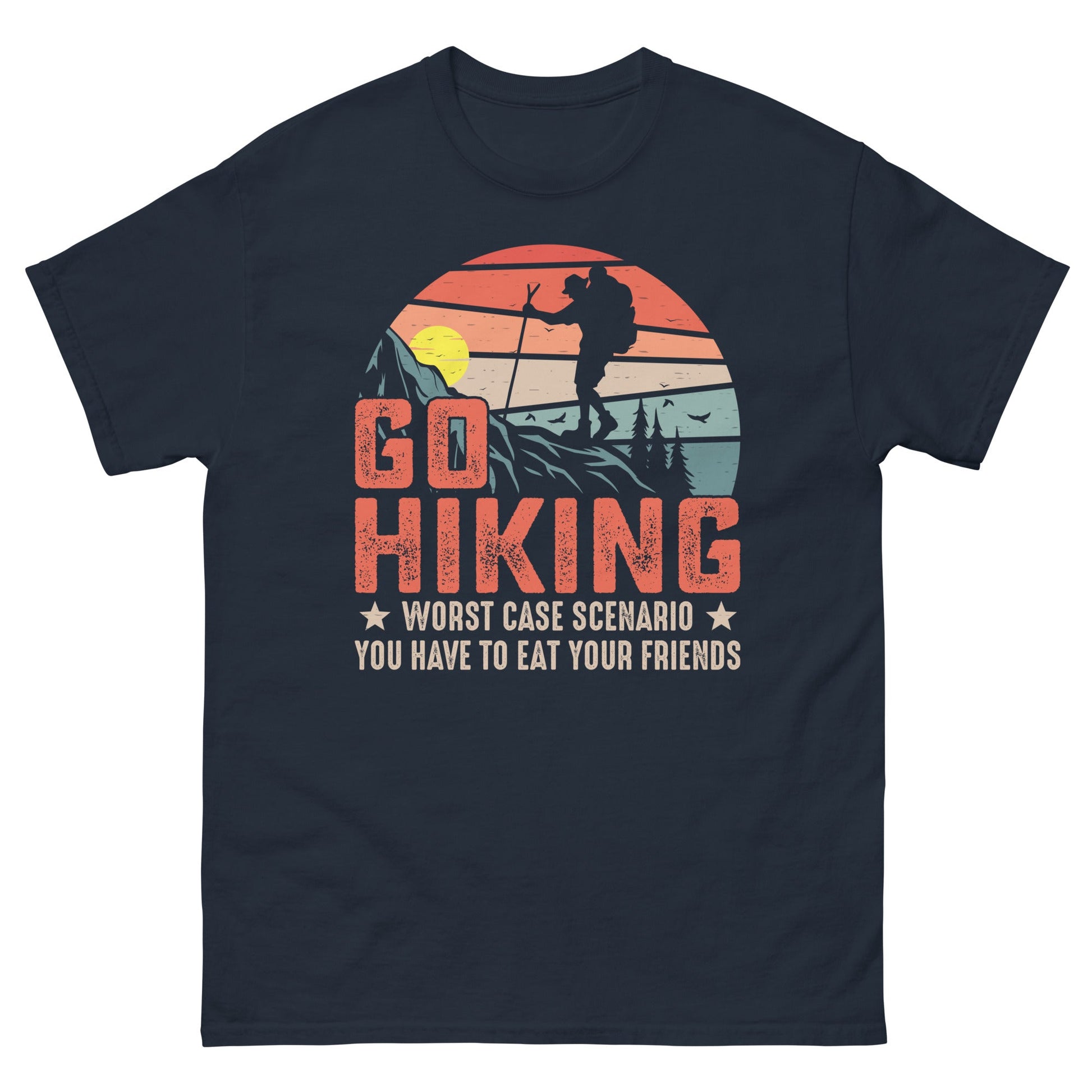 Go Hiking | Camping T-Shirt - Navy - T-Shirts Online