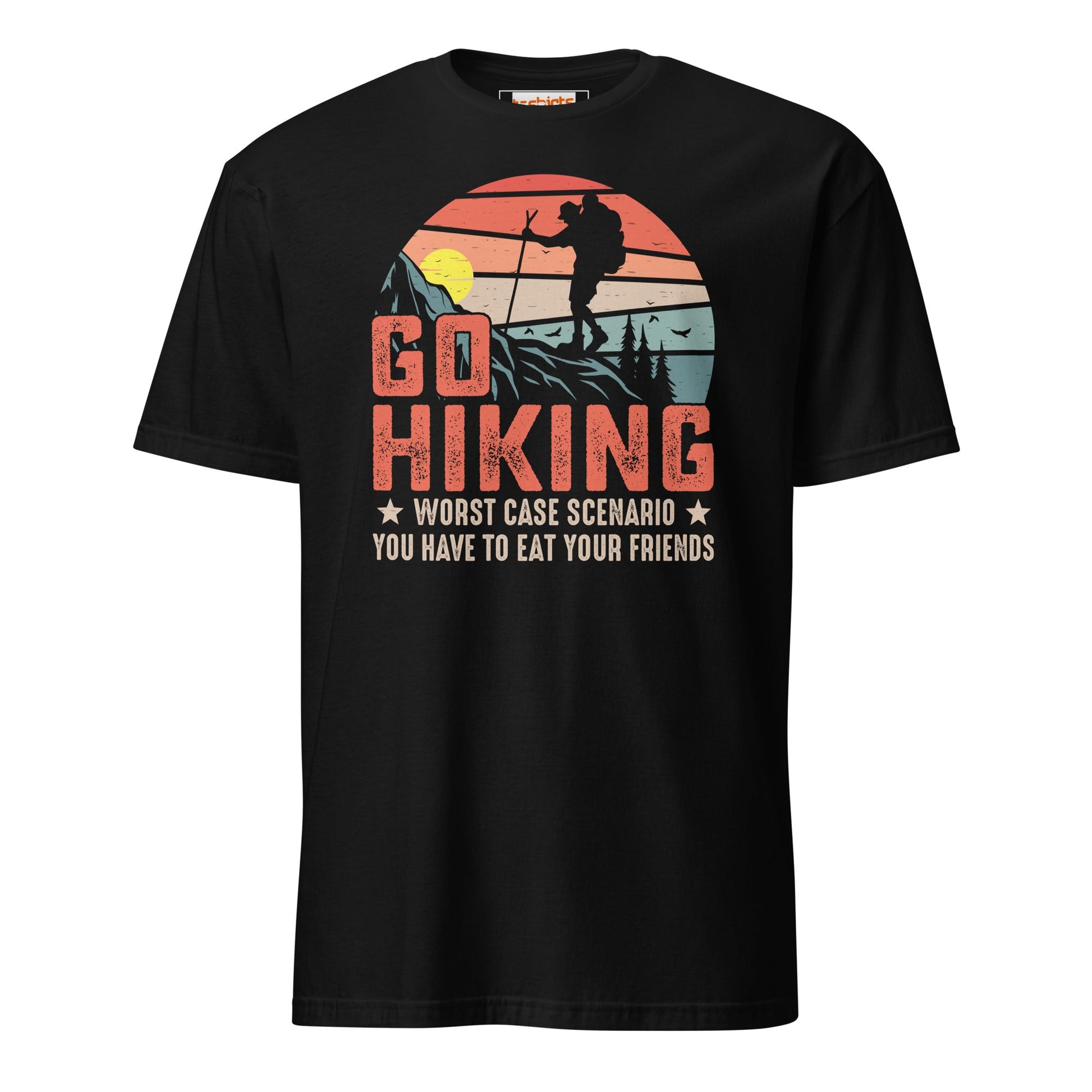Go Hiking T-Shirt | Outdoors Camping Tee - Black - T-Shirts Online