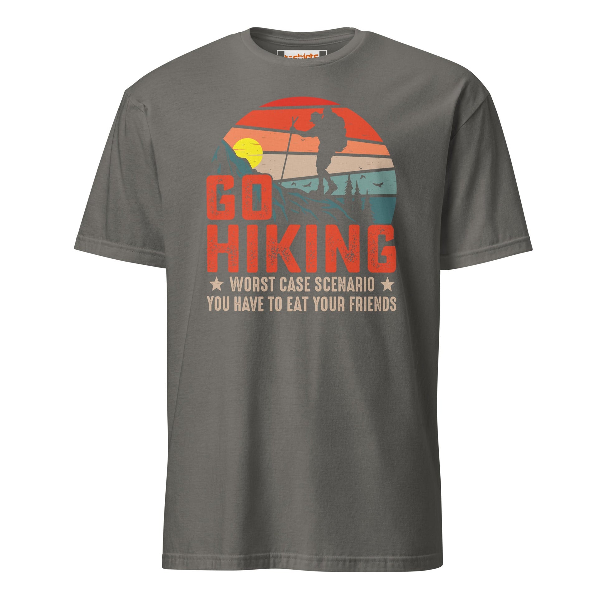 Go Hiking T-Shirt | Outdoors Camping Tee - Charcoal - T-Shirts Online