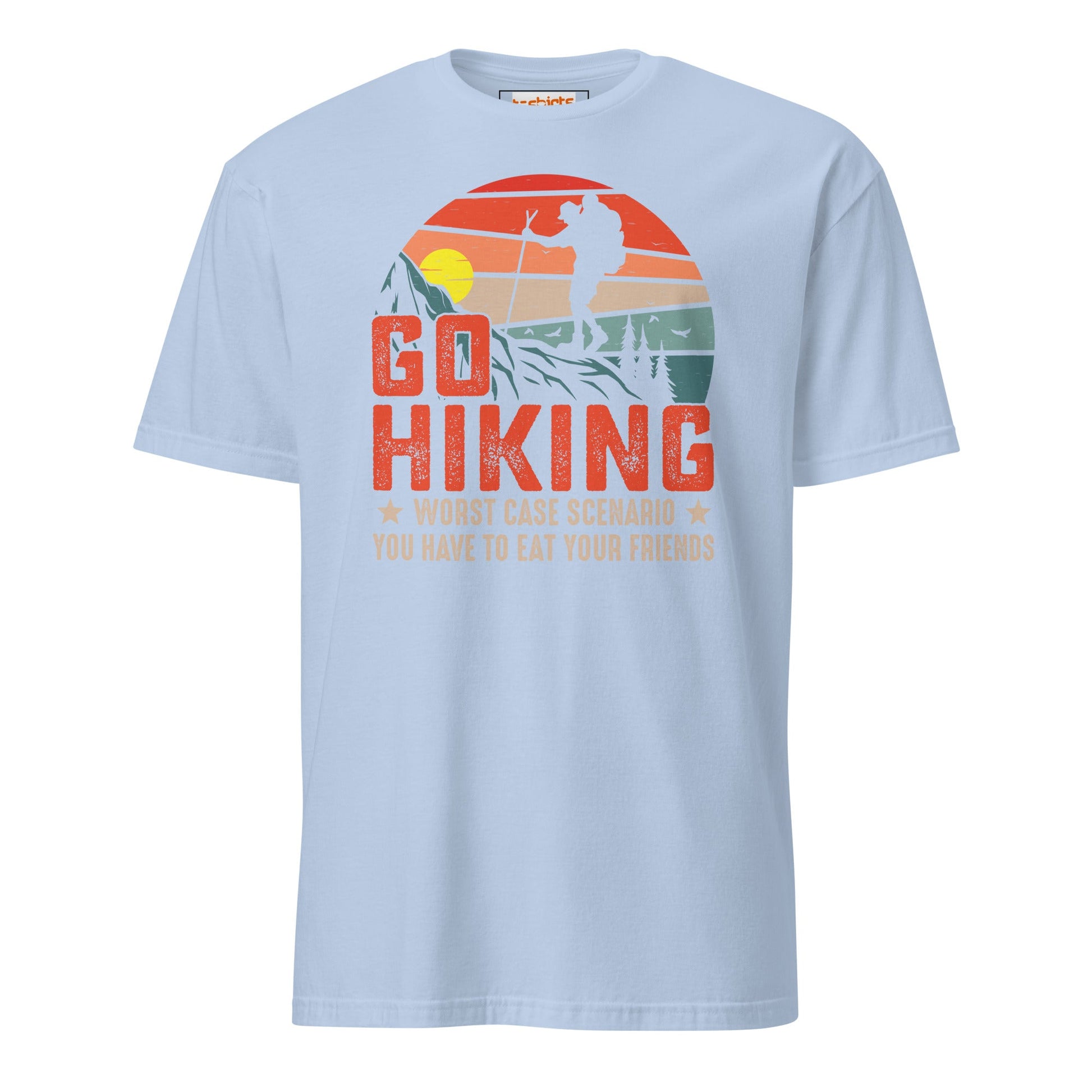 Go Hiking T-Shirt | Outdoors Camping Tee - Light Blue - T-Shirts Online