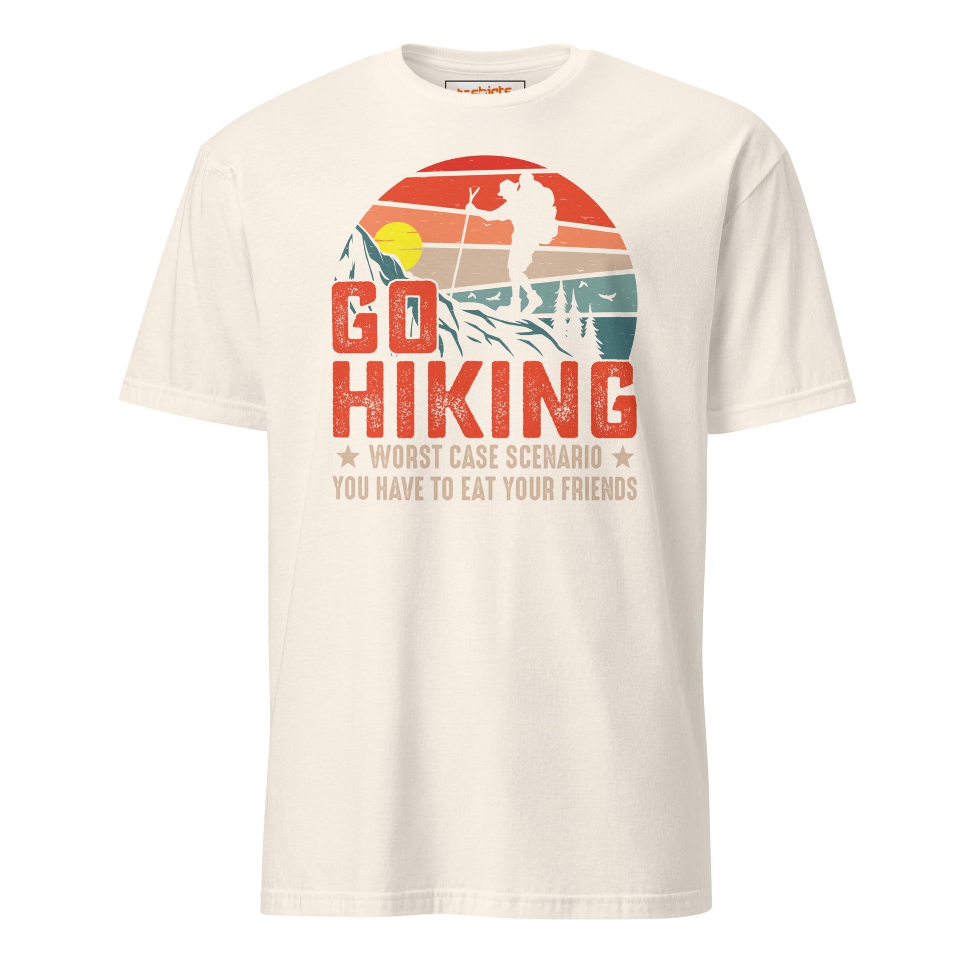 Go Hiking T-Shirt | Outdoors Camping Tee - Natural - T-Shirts Online